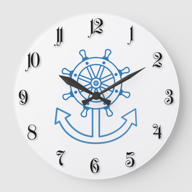 Rad und Anker des Schiffes Große Wanduhr (Vorderseite)