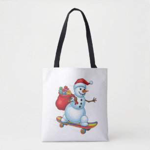 Rad Weihnachts Skateboarding Schneemann Tasche
