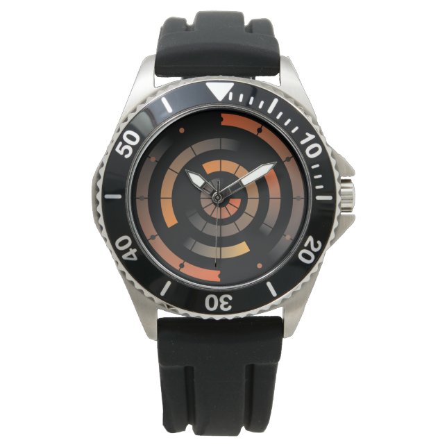 Radarüberwachungsgerät für orangefarbenes Muster Armbanduhr (Vorderseite)