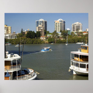 Raddampfer, Brisbane River, Brisbane, Poster