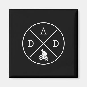 Radelnder Vater Mountainbike Fahrrad Fahren Vaters Magnet