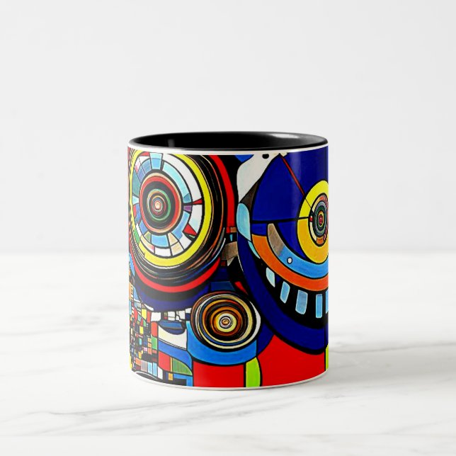 Räder 9 zweifarbige tasse (Mittel)