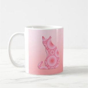 "Räder der hellen" Katze - Korallenrosa Kaffeetasse