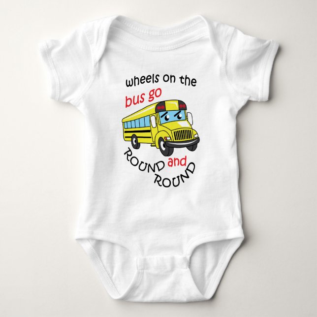 Räder im Bus Baby Strampler (Vorderseite)