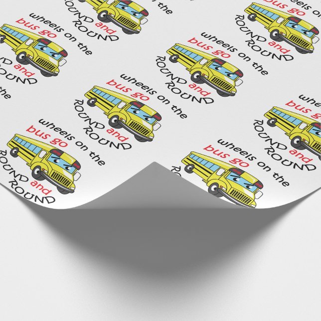 Räder im Bus Geschenkpapier (Ecke)
