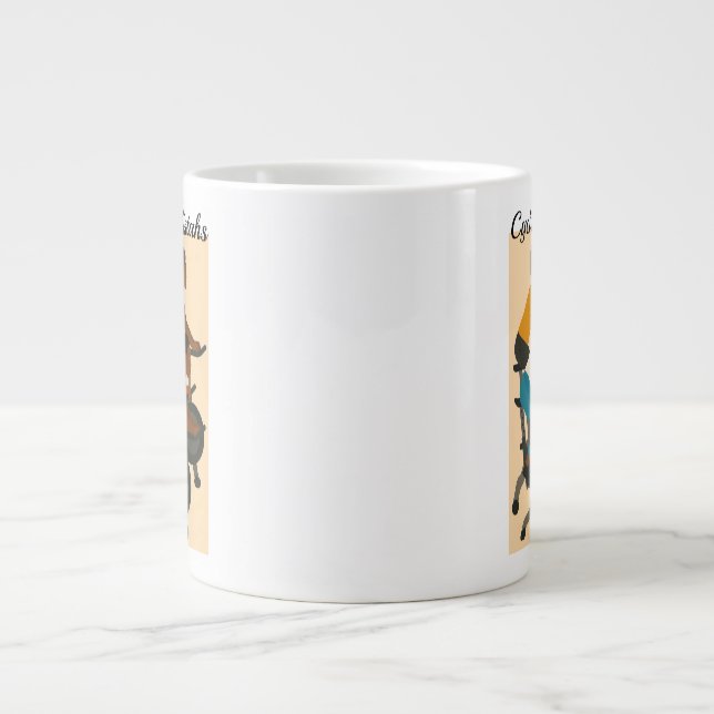Radfahr-Schwestern Jumbo-Tasse (Vorderseite)
