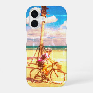 Radfahren am Strand iPhone 16 Hülle