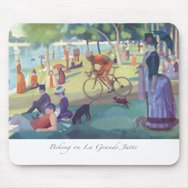 Radfahren auf La großes Jatte Mousepad (Vorne)