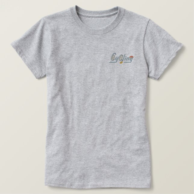 Radfahren Besticktes T-Shirt (Design vorne)