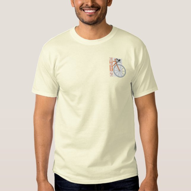 Radfahren Besticktes T-Shirt (Vorderseite)
