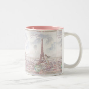 Radfahren durch Paris Zweifarbige Tasse