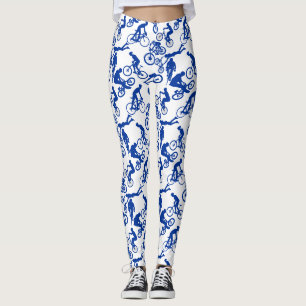Radfahren Freestyles Muster.w x4 White BG Leggings