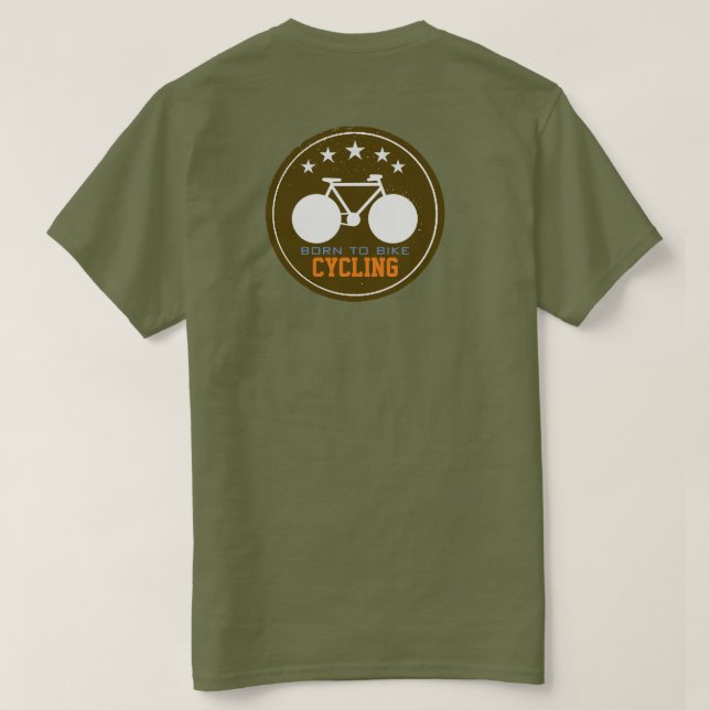 Radfahren "geboren-zu-Fahrrad", cool T-Shirt (Design Rückseite)