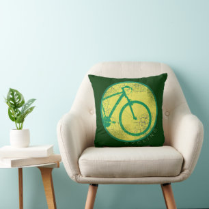 Radfahren grünes Fahrrad Kissen