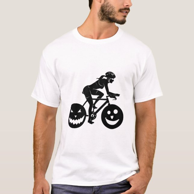 Radfahren Halloween T-Shirt (Vorderseite)