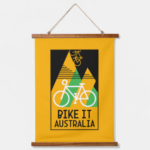 Radfahren in Australien Wandteppich Mit Holzrahmen