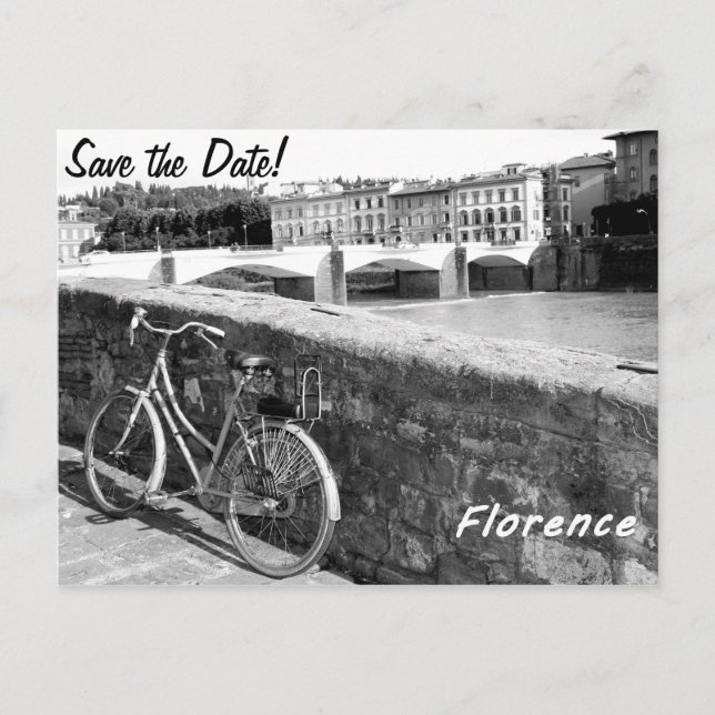Radfahren in der italienischen Stadt Florenz Ankündigungspostkarte (Vorderseite)