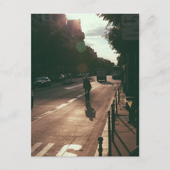 Radfahren in Paris Postkarte (Vorderseite)