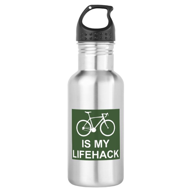Radfahren ist mein Leben Edelstahlflasche (Vorderseite)