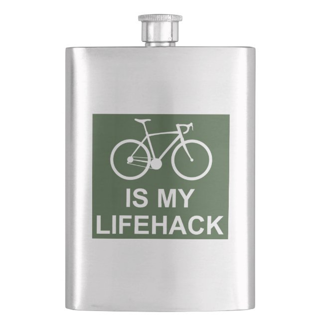 Radfahren ist mein Leben Flachmann (Vorderseite)