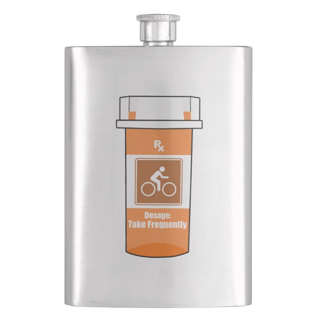 Radfahren ist mein Medikament Flachmann (Vorderseite)