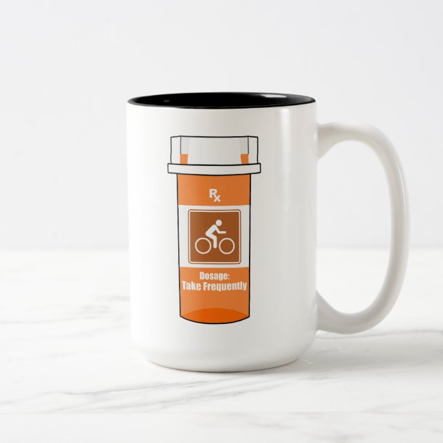 Radfahren ist mein Medikament Zweifarbige Tasse (Rechts)