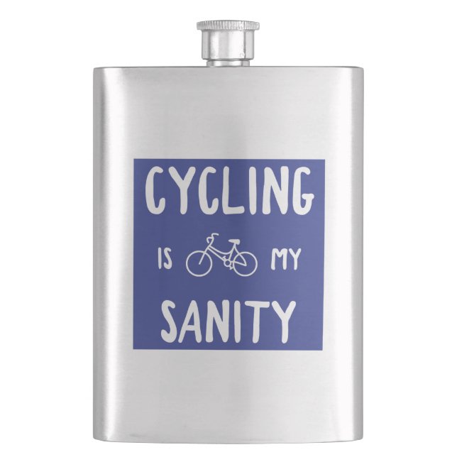 Radfahren ist meine Sanität Flachmann (Vorderseite)