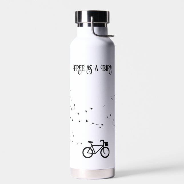 Radfahren Leben, frei als Vogel anpassbar Trinkflasche (Links)