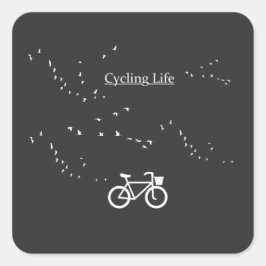 Radfahren Leben, frei als Vogel Quadratischer Aufkleber