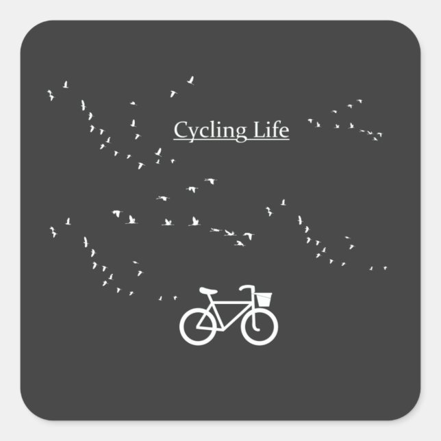 Radfahren Leben, frei als Vogel Quadratischer Aufkleber (Vorderseite)