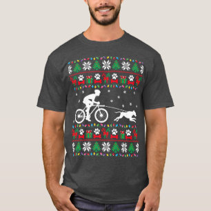 Radfahren Mit Hunden Hässlicher Weihnachtspullover T-Shirt
