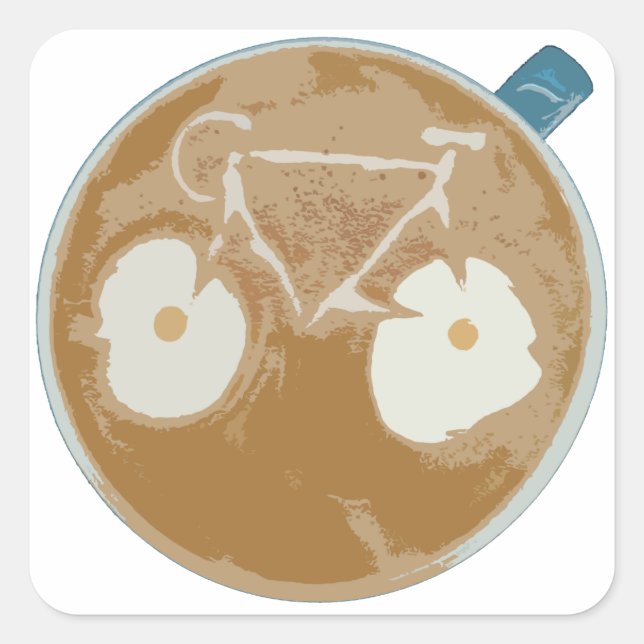 Radfahren mit neuester Kunst Quadratischer Aufkleber (Vorderseite)
