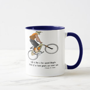 Radfahren mit Zitat Tasse