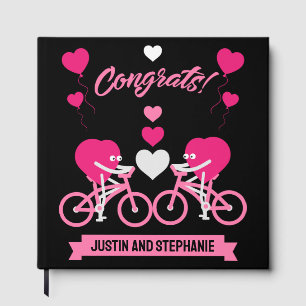 Radfahren paare romantische Hochzeit und Valentine Gästebuch
