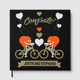 Radfahren paare romantische Hochzeit und Valentine Gästebuch