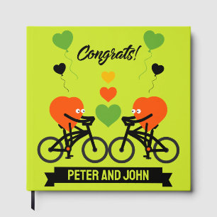Radfahren paare romantische Hochzeit und Valentine Gästebuch