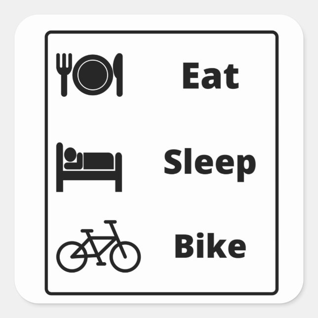 Radfahren Quadratischer Aufkleber (Vorderseite)