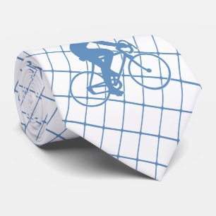 Radfahren Rad auf dem blauen Karo Necktie Krawatte