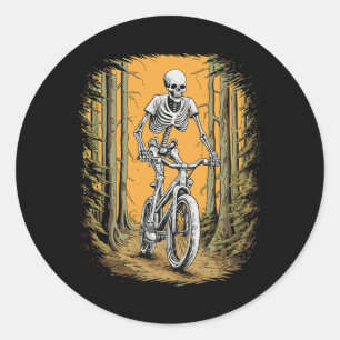 Radfahren Skeleton Mountain Bike Rad Skeleton Runder Aufkleber