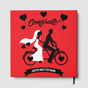 Radfahren Tandem Romantische Hochzeit und Verlobun Gästebuch