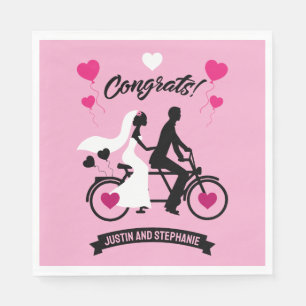 Radfahren Tandem Romantische Hochzeit und Verlobun Serviette