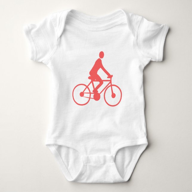 Radfahren - tropisches Rosa Baby Strampler (Vorderseite)