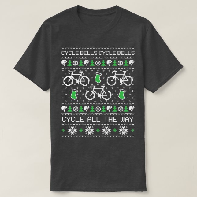 Radfahren Ugly Christmas Sweater T-Shirt (Design vorne)