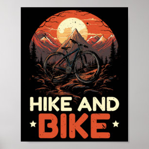 Radfahren und Wandern Trekking Bergsteigen Wandere Poster