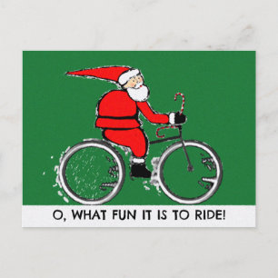 Radfahren von Weihnachtskarten Feiertagspostkarte