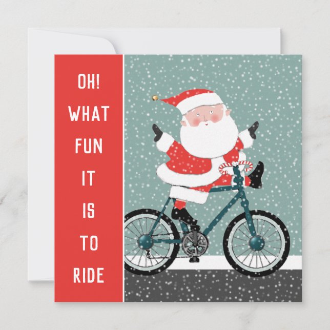 Radfahren Weihnachts-Grußkarte Feiertagskarte (Vorderseite)