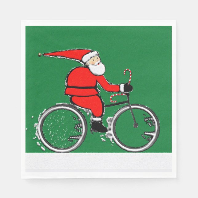 Radfahren Weihnachtsfeier Serviette (Vorderseite)
