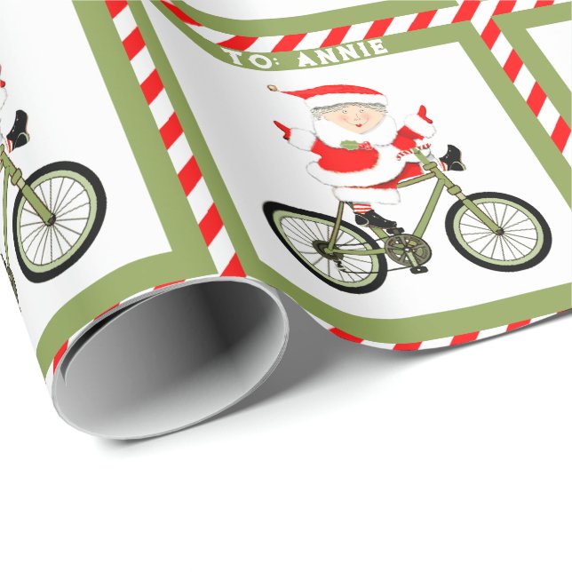 Radfahren Weihnachtsgeschenk Geschenkpapier (Rolleneckpunkt)