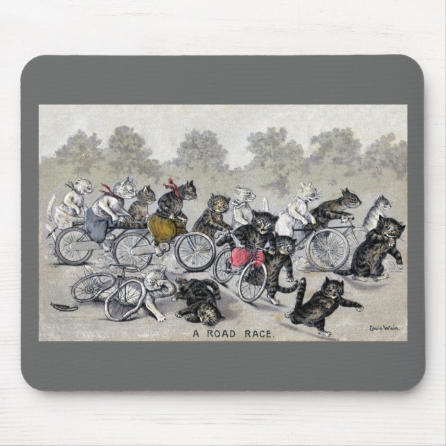 Radfahrende Katzen Mousepad (Vorne)