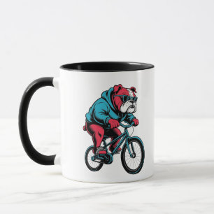 Radfahrender Bulldogge Tasse
